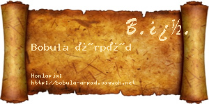 Bobula Árpád névjegykártya