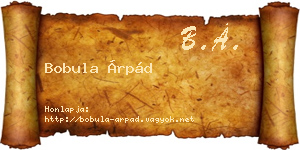 Bobula Árpád névjegykártya