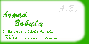 arpad bobula business card